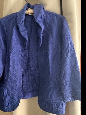 Chico's Purple Tallianna Violet Texture Crinkle Jacket